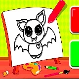 Easy Kids Coloring Bat