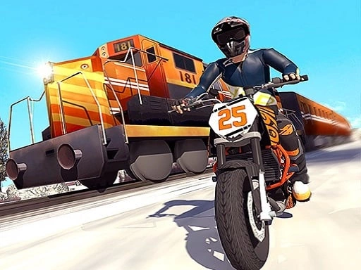 Tricky Bike Stunt vs Train Racing Game