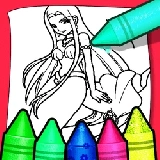 Anime Blue Mermaid Coloring 