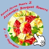 Round jigsaw Puzzle 2 - Assemble Bouquet flowers