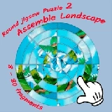 Round jigsaw Puzzle 2 - Assemble Landscape