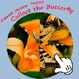Round jigsaw Puzzle - Collect the Butterfly