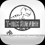 T-Rex Running Black and White
